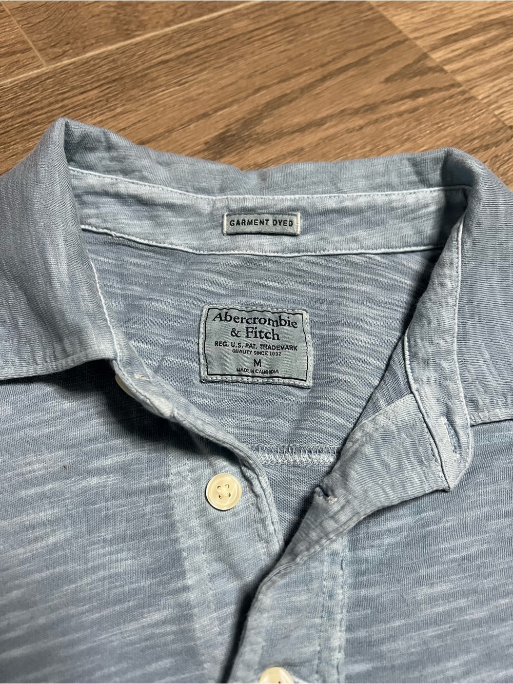 Abercrombie & Fitch Light Heather Blue Polo